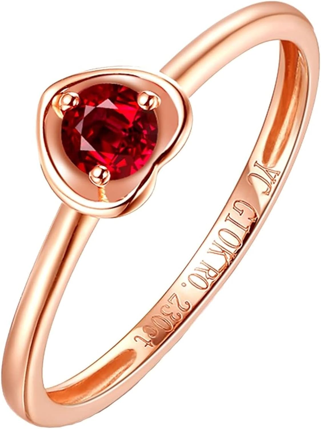 EoCot Rose Gold Ring Real 25Th Anniversary Rings for Wife