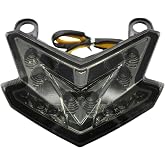iTobest Integrated LED Taillight Fit For KAWASAKI Z125 Z800 ZX6R 2018,Smoke | Tail Brake Turn Signal Light, Compatible with KAWASAKI Z125 z800 2016-2018, Compatible with NINJA ZX-6R 2013-2018