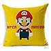 Chicozy Super Mario Luigi Mushroom Corpse Flower Pillow Covers Car Bed Sofa Cushion Cover Throw Pillow Square Cotton Linen Pillowcase Decorative Sofa Pillow case 18 inch 45cm x 45cm