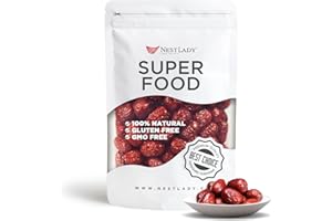 NESTLADY Natural grown dried jujube date, red date, hongzao, herbal healthy food, used for cooking, dessert, tea, etc. Net Weight: 200g/7.05oz…