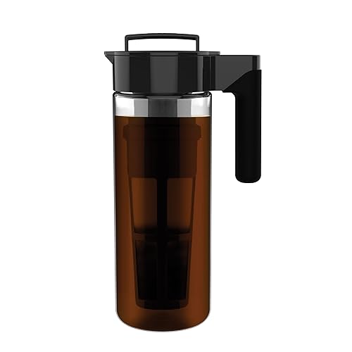 Takeya Glass Cold Brew Coffee Maker for Iced Coffee, Airtight Pitcher,  Premium Quality, Quart, Black Lid and Handle in Oman Whizz Cold Brew  Coffee