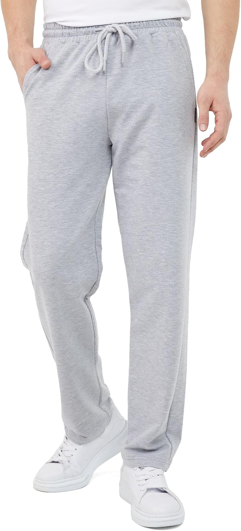 COMEOR Men's Cotton Jogging Pants Grey M - Long Sweatpants Jogger Training