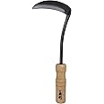 KAKURI Japanese Weeding Sickle Hoe Garden Tool 4.7", Made in Japan, Nejiri Gama Hand Weeder for Scraping and Cutting Weeds, Razor Sharp Laminated Japanese Carbon Steel Blade