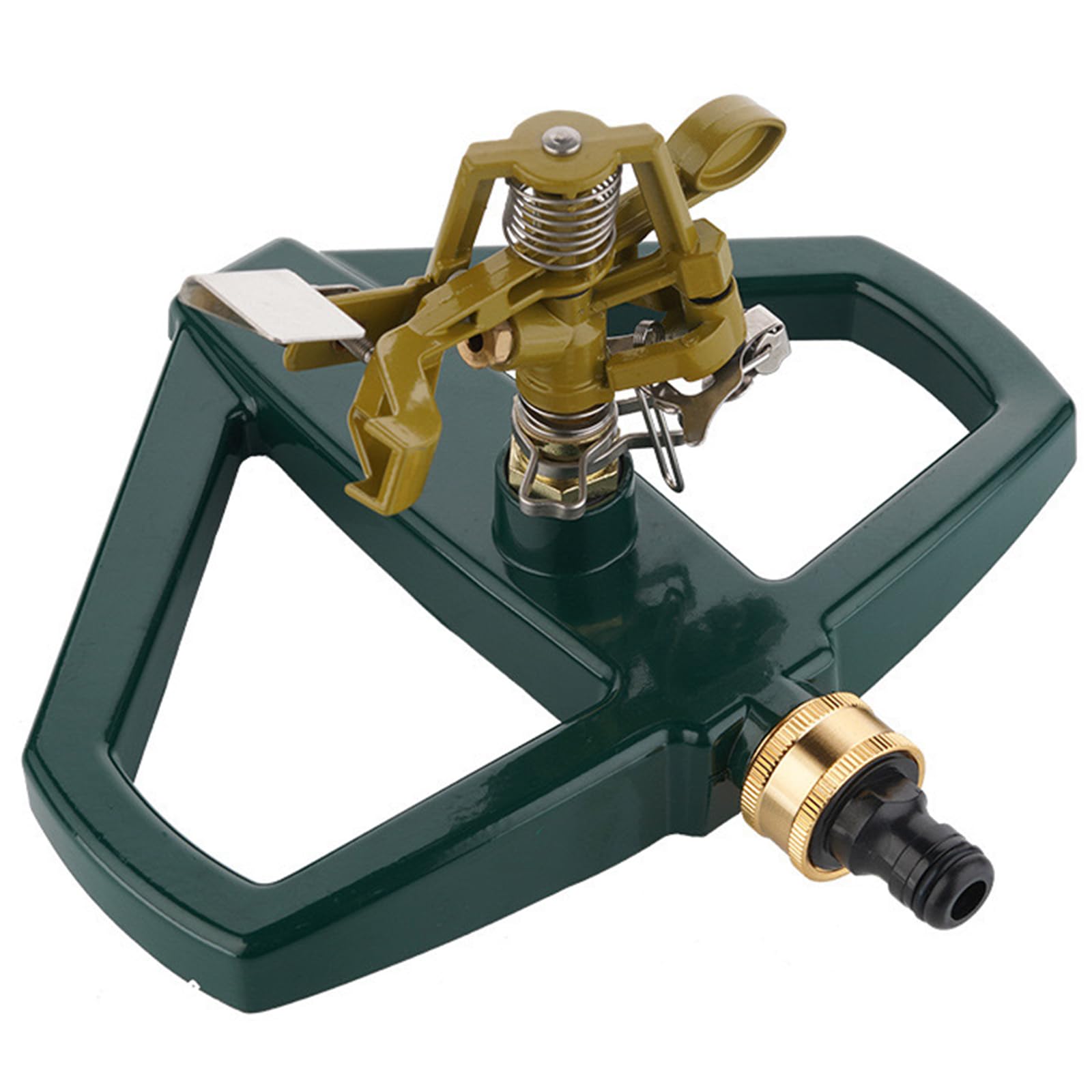 Metal Pulsating Sprinklers with Metal Base, Pulsating Impact Sprinkler Heavy Duty Zinc Alloy Pulsating Impact Sprinkler 360 Degree for Lawn Yard Garden