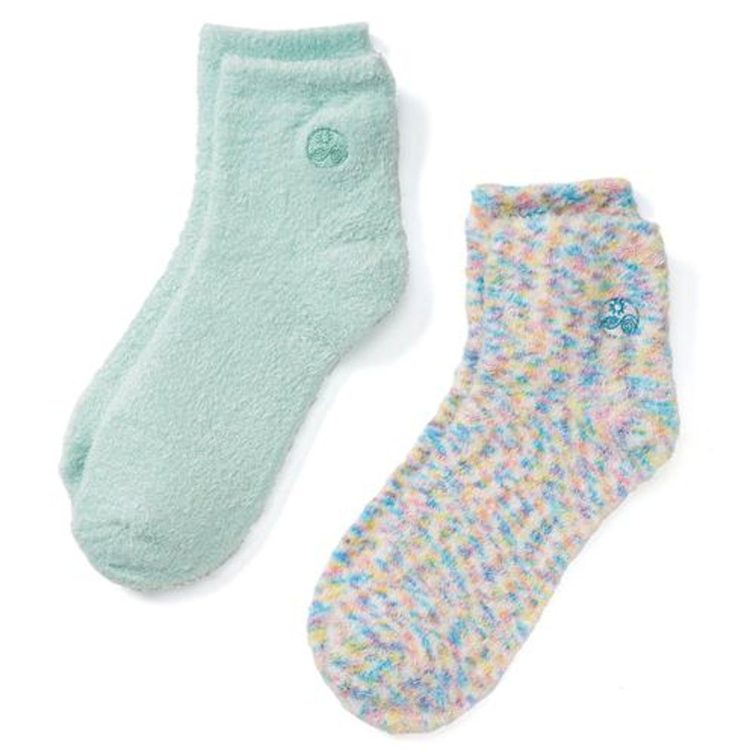 Earth Therapeutics Aloe Socks - Double Pack Socks - Confetti Green - 2 Pairs : Beauty