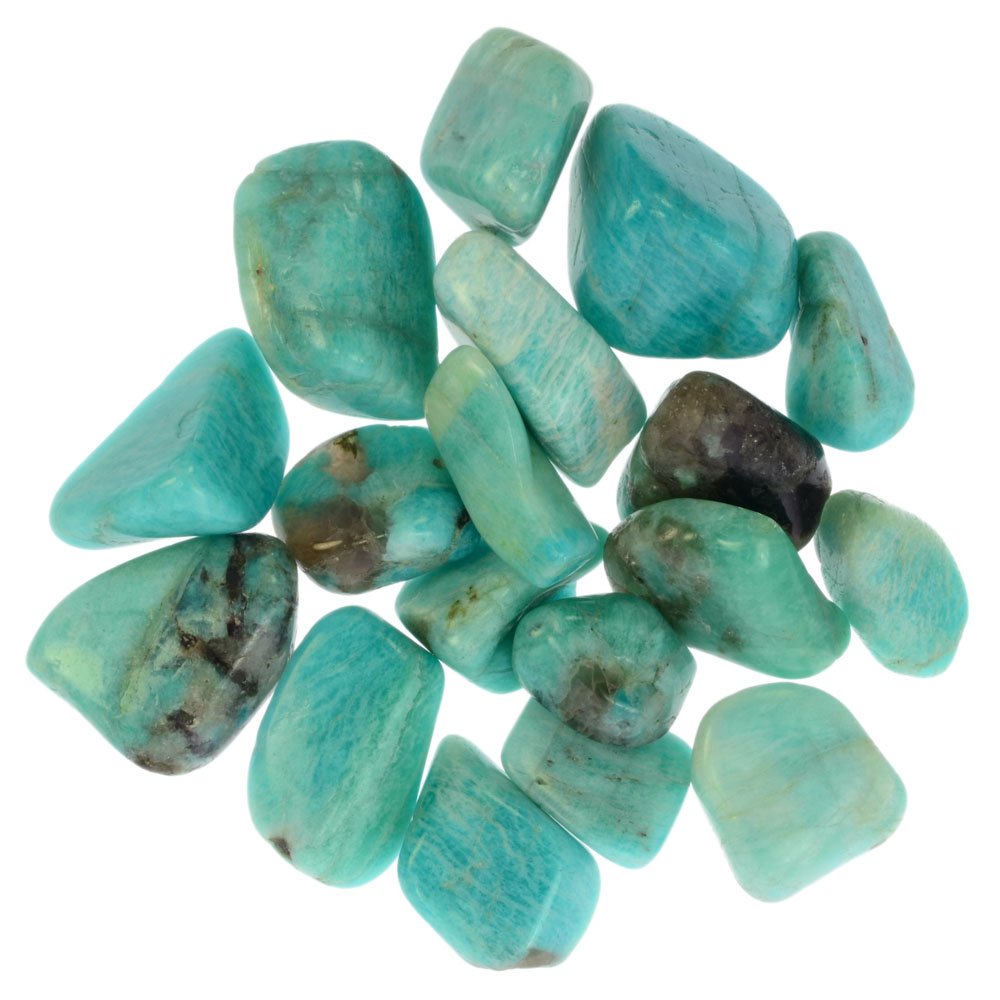 Digging Dolls: 10 Pcs. Tumbled Amazonite Stones from Madagascar - 0.75" to 1.50" Avg Rocks for Crafts, Art, Crystal Healing, Wicca, Reiki and More!