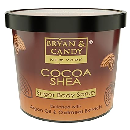 Bryan & Candy New York Cocoa Shea Sugar Body Scrub with Argan Oil to Remove Dead Skin Cells for Glowing Skin (200gm)