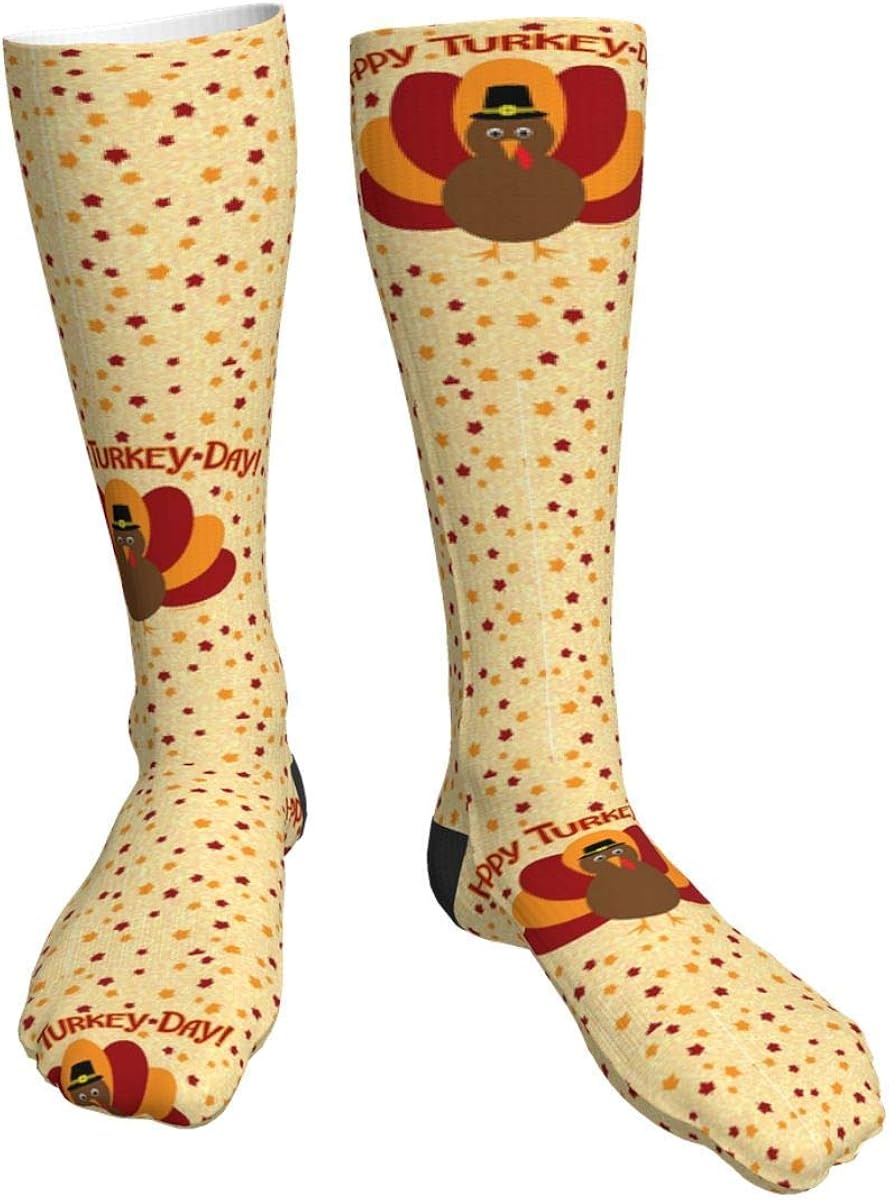 Cute Thanksgiving Turkey Knee High Graduated Compression