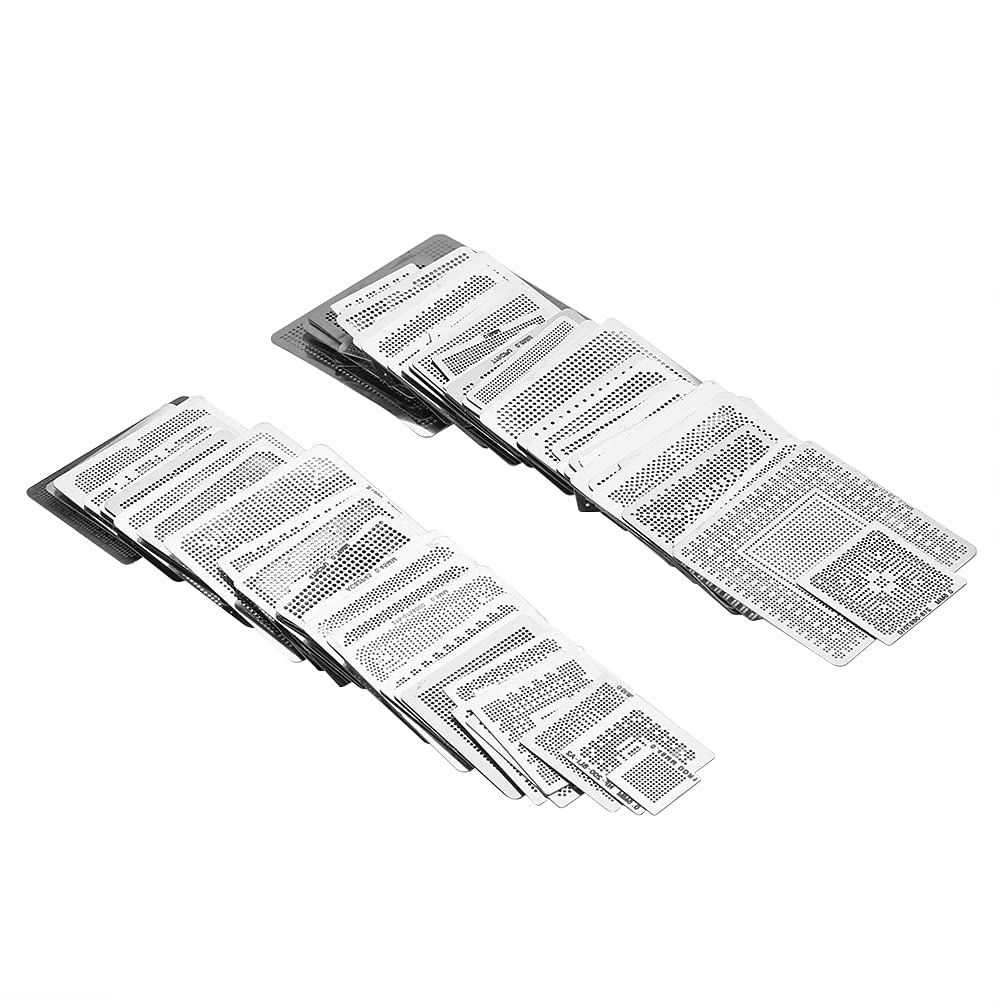130pcs BGA Universal Reballing Rework Net BGA Stencils Steel Template Mesh Directly Heat Set Kit Weldes BGA Reballing Stencils