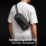 tomtoc Compact EDC Sling Bag Black, 3L Crossbody for Switch iPad Mini 7 view 2