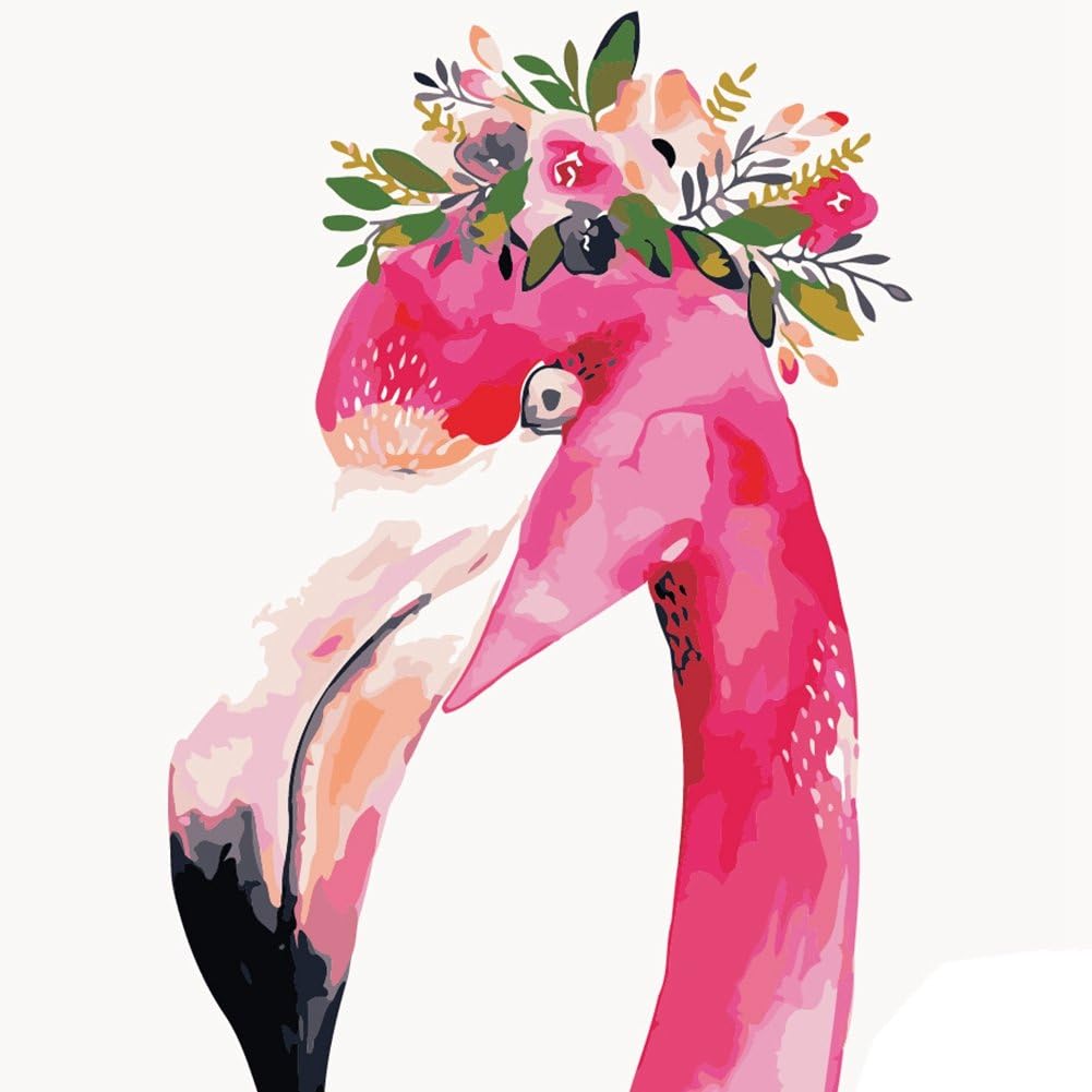 Adarl DIY Oil Painting Paint by Numbers for Adults Canvas Hand Painting Kit Floral Flamingo Colorful Painting,Arts Crafts & Sewing for Home Decor