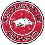 Arkansas Razorbacks Collegiate Embossed Metal Circular Sign CS60107