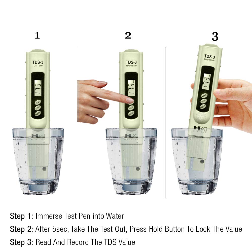 Digital PH and TDS Meter Set by SunGrow - Highly accurate readings - Lightweight, portable & Easy to read LCD screen: Monitor hydroponics, aquarium, fruit, tap water, pool water - Batteries included