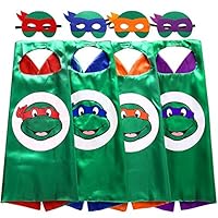 Sspent Superhero TMNT Cartoon Costume 4 Thermal Pransfer Satin Cape with Felt Mask