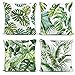 Whaline 4 Pieces Tropical Leaves Pillow Covers, Cotton Linen Decorative Summer Green Leaf Throw Cushion Cover for Sofa Bed Car Couch,(18
