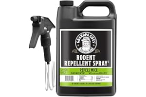 Grandpa Gus's Rodent Repellent Spray with Sprayer, Natural Peppermint & Cinnamon Oils Repel Mice and Stop Rats, 1 Gallon (Pack of 1)