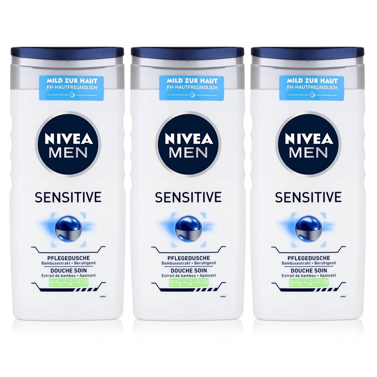 NIVEA MEN Sensitive Douchegel - 3 x 250 ml - Voordeelverpakking