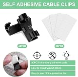URAQT Cable Tidy Clips 40PCS Self-Adhesive Wire Clips Black Cable Holder view 2