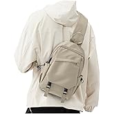 khaki Sling Bag for Men Women, Mini Anti Theft One Strap Motorcycle Backpack Sling Tactical Chest Bag for Swimming Diving Outdoor Sports