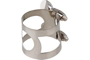 Yibuy Clarinet Ligature Silver Clarinet Mouthpiece Ligature with Adjustable Screws