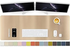 HOMIEAZICOZI Large Desk Mat - 47.2"x 17" Non-Slip PU Desk Pad for Office and Home - Ideal for Large Mouse Pad and Desk Mats on Top of Desks(Champagne Gold)