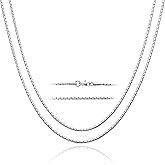 SanThree 2.2mm Pure Titanium Snake Chain Necklace for Women Men, Skin Friendly Titanium Square Rolo Box Chains Necklaces Jewelry Gifts for Birthday Anniversaries Christmas New Year Holiday, 21.65"