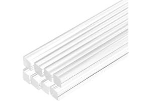 MECCANIXITY 8pcs Acrylic Square Rods 1/2" x 12" Clear Acrylic Dowel Rods Sticks Acrylic Plastic Sticks Strip for DIY Crafts Lighting Gardening Decorations - 12mm x 300mm