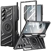 Armor Magnetic Case for Samsung Galaxy Z Fold 6 with S Pen Holder, Fit for Magsafe, [Built-in Kickstand, Screen Protector, Hi