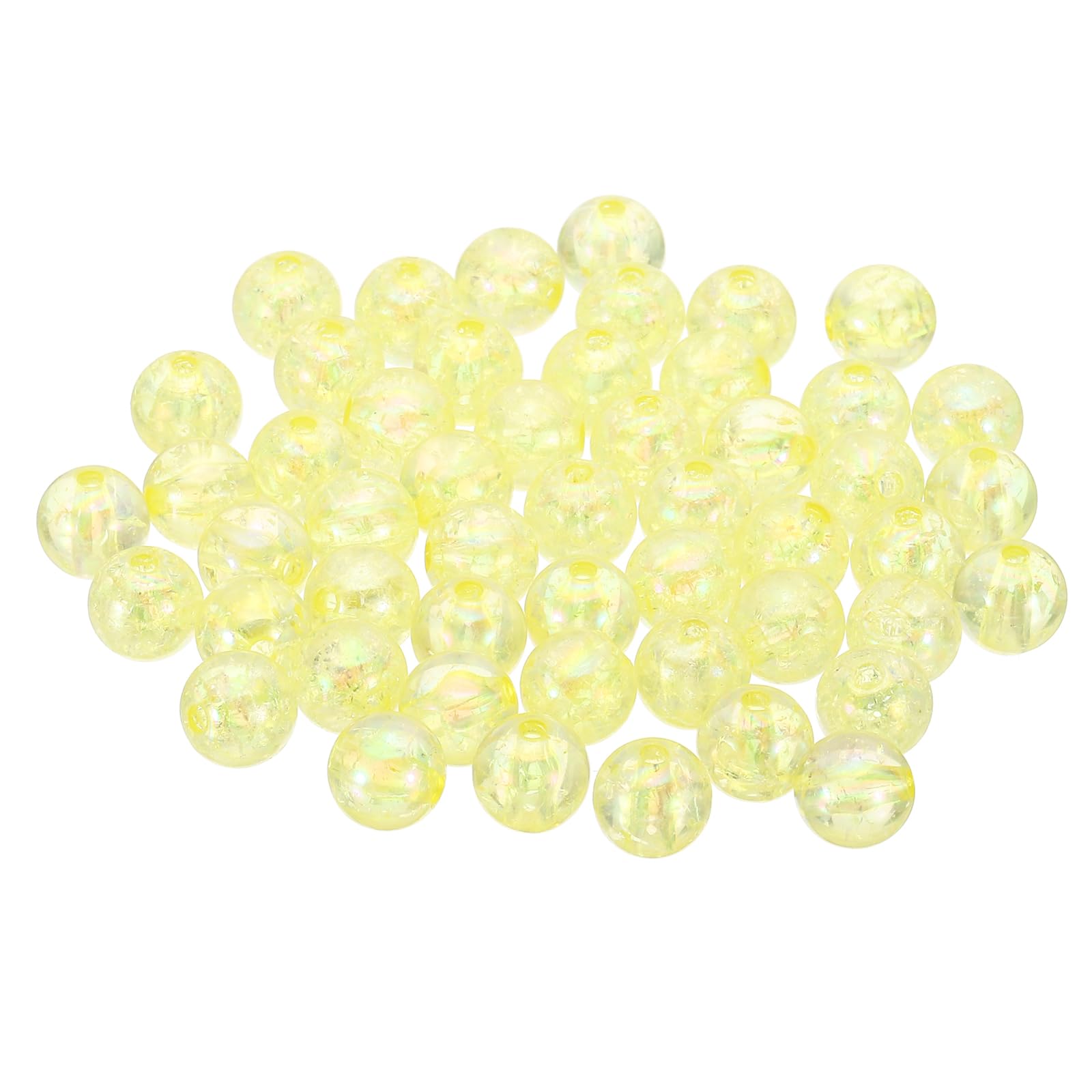 PATIKIL 8mm Acrylic Beads, 200pcs Cute Beads Bulk Spacer Bead Bubble Crackle Sparkle Beads Crystal Plastic Candy Round Bead for Making Necklace Earring Craft,Yellow