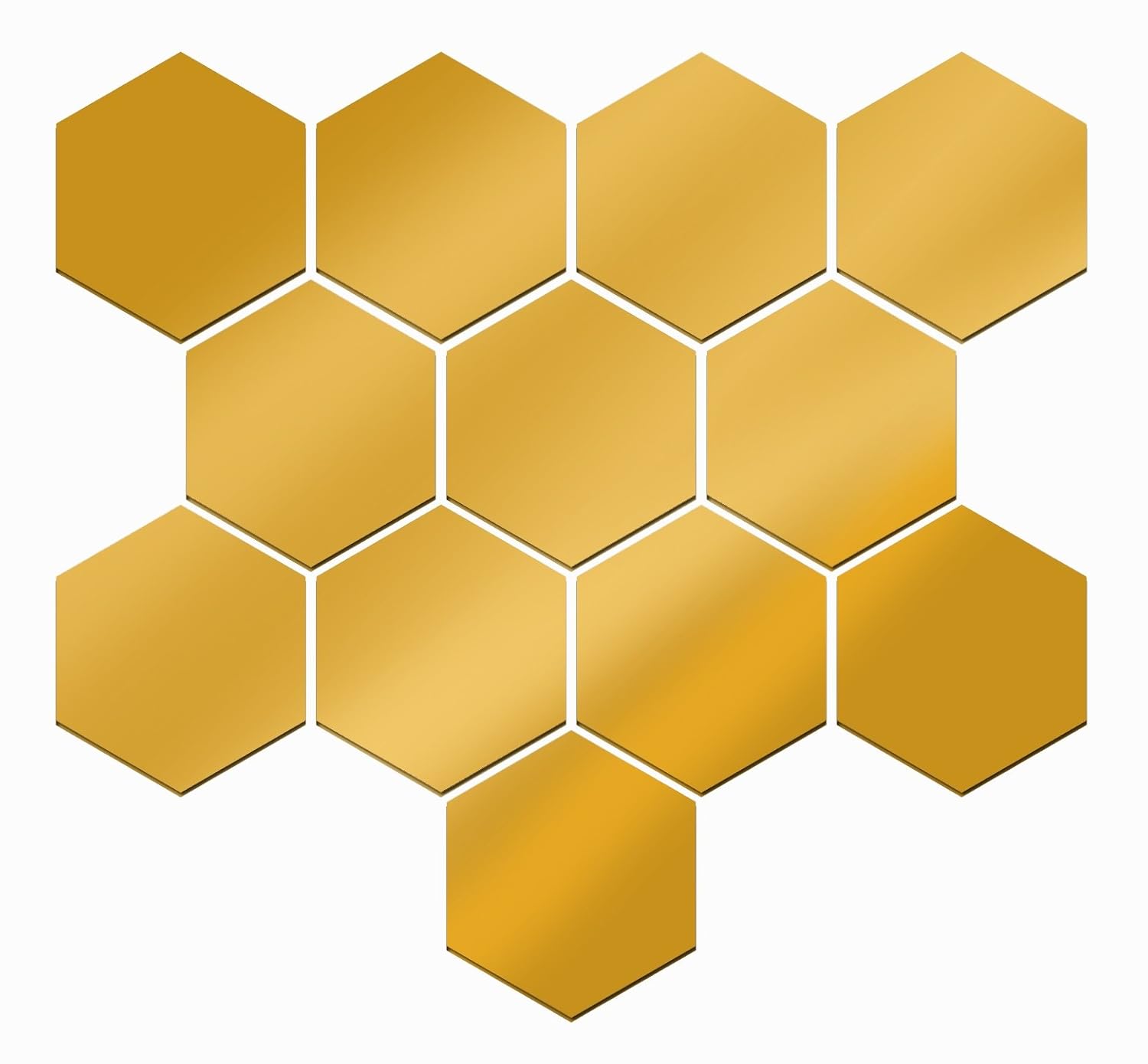 JustNile Decorative Hexagonal Wall Stickers 12pc Orange Mirror Small eBay