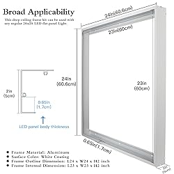 Zevnico 2x2FT Surface Mount Kit, 4 Set Aluminium