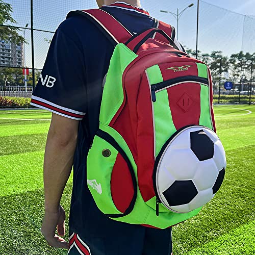TIGERBRO Youth Soccer Backpack with Separate Cleat and Ball Holder