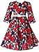 Bonny Billy Little Girls Dresses for Baby Casual Outfits with Belt 3-4 Years Floral Red