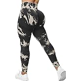 Rugkey Scrunch Butt Lift Leggings for Women Tie Dye High Waist Seamless Workout Yoga Pants Ruched Booty Compression Tights