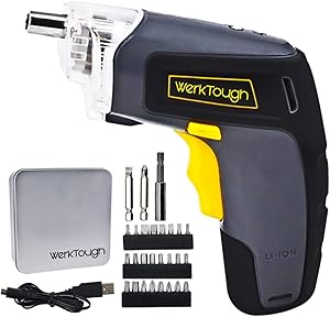 Werktough Cordless Screwdriver 3.6/4V Lion Battery USB Plug Drill Driver Home Repair Rechargeable Tool Kit With LED Light Gift Box Tool Set