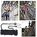 GINEE Outdoor Rock Climbing Rope 32Ft,Black Static 10mm Rope Two Hooks for Safety Rescue Rappelling,Tree Climbing Gear Spikes Harness