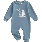 Scloutarry Baby Girl Valentine Clothes Long Sleeve Mamas Boy Letter Embroidery Heart Jumpsuit Newborn Valentines Outfits