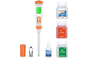 Smart pH Meter for Food - Digital pH Tester with All Accessories | YINMIK Lab pH Meter | pH Thermometer for Food | Professional pH Reader for Hot Sauce, Dough, Cosmetic, Fermentation, Kombucha, Wine