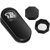 Feuvois Magnetic Chalk Holder Octagon, Portable Magnetic Pool Chalk Holder, Pool Cue Chalk Holder with Fixed Clip, Silent Billiard Chalk Holder Accessories Magnetic Stickers Included, Black