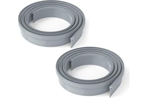 Shuisen 2 Pc Framed Shower Door Sweep, 36" Long Shower Door Bottom Seal for Framed & Swing Doors, Angled Gray Swing Door T Seal Sweep with Drip Rail, Shower Bottom Door Sweep Replacement