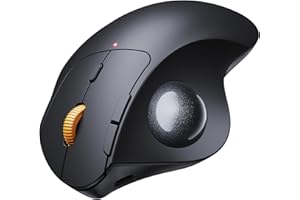 ProtoArc Wireless Trackball Mouse, EM04 Ergonomic Bluetooth Rollerball Mouse Rechargeable Computer Laptop Mouse, 3 Device Con