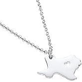 Ukodnus Texas State Map Necklace Pendant Brass Texas Moving Gifts TX Shape Jewelry for Women Teens Chain