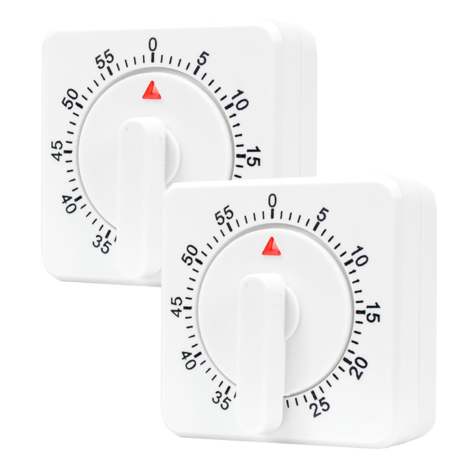 Photo 1 of SYNTRIFYX 2 Pcs Kitchen Timer Manual : Mechanical, 60 Minute Visual Cooking, Time Management Tools Hour Mini Countdown for Kitchen, Cooking,Baking, Homework, Exercise Auto Off White
