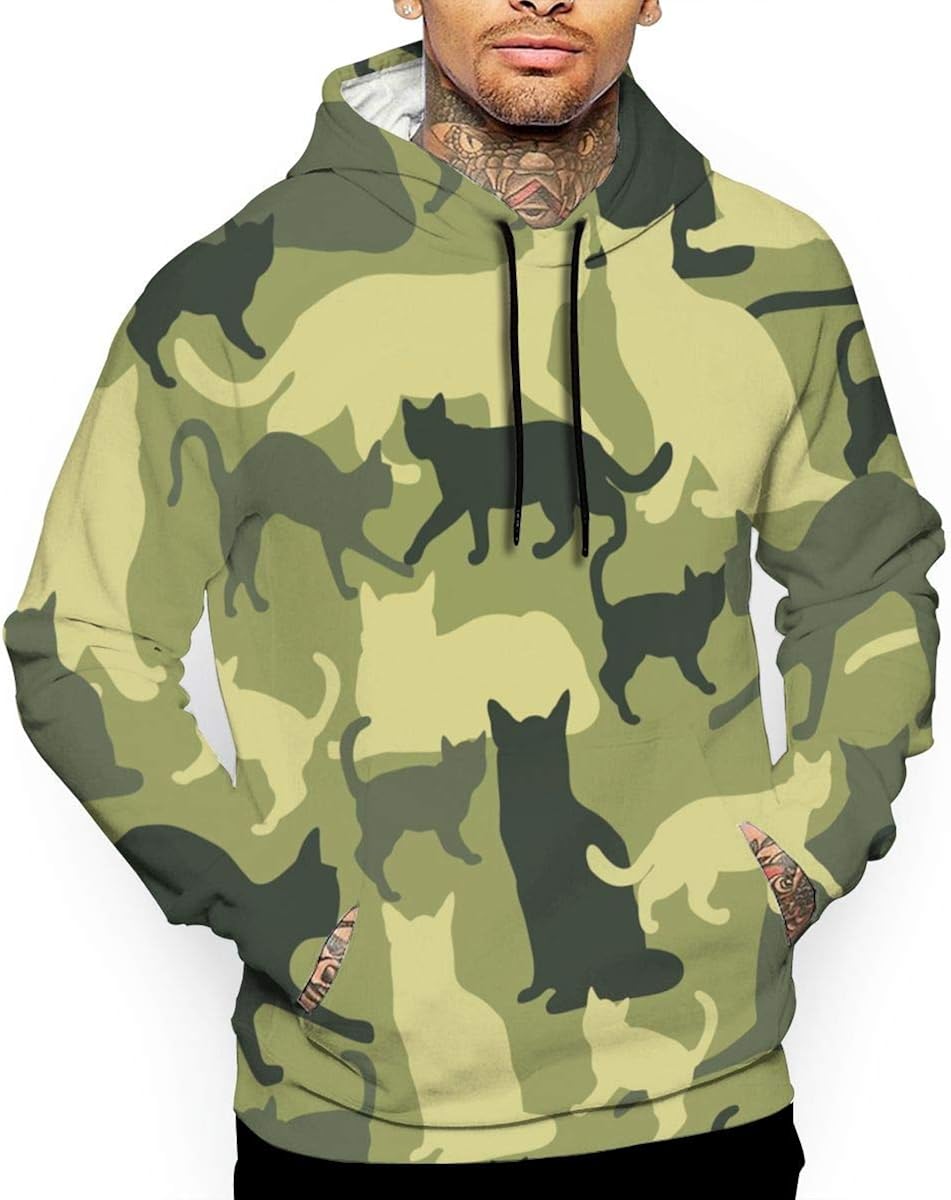 Amazon.com: Cute Cats Camouflage Youth Men’s Long Sleeve Pullover