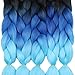 XtrendHair 5pcs 3 Tone Ombre Braiding Hair Multicolor Crochet Braids Synthetic Hair for Women Hair Extensions 24 Inch (48#, 5pcs/Lot)