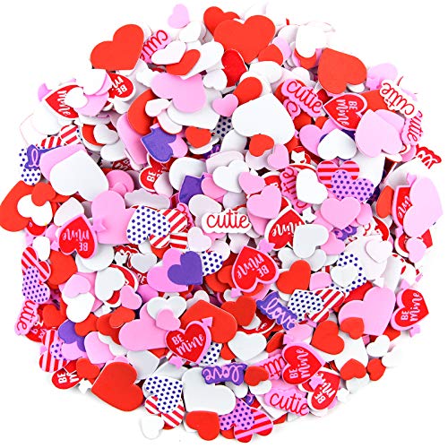 600 Pieces Foam Heart Stickers Valentine's Day Wedding Foam Craft