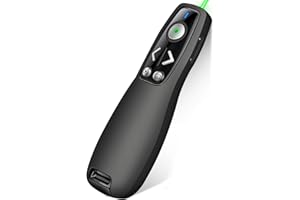 USB Type C Presentation Clicker Wireless Presenter Remote with Green Light for PowerPoint, Powerpoint Clicker with Volume Con