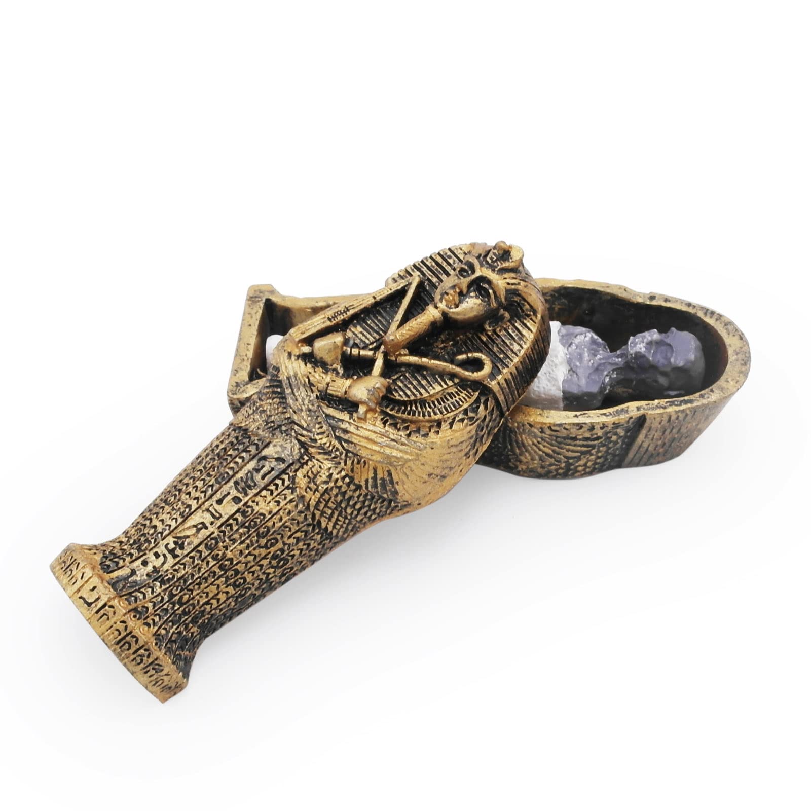 Kocris Casa Aquarium Mummy Gold Coffin Decorations Egypt Fish Reptile Turtle Tank Décor Ornament Pet Bronze — image 1