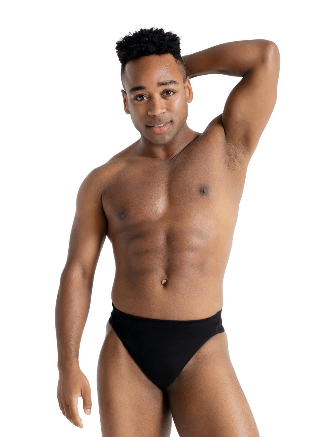 Photo 1 of Capezio Men's Reinforced Front-Lined Thong Dance Belt, Black, X-Large