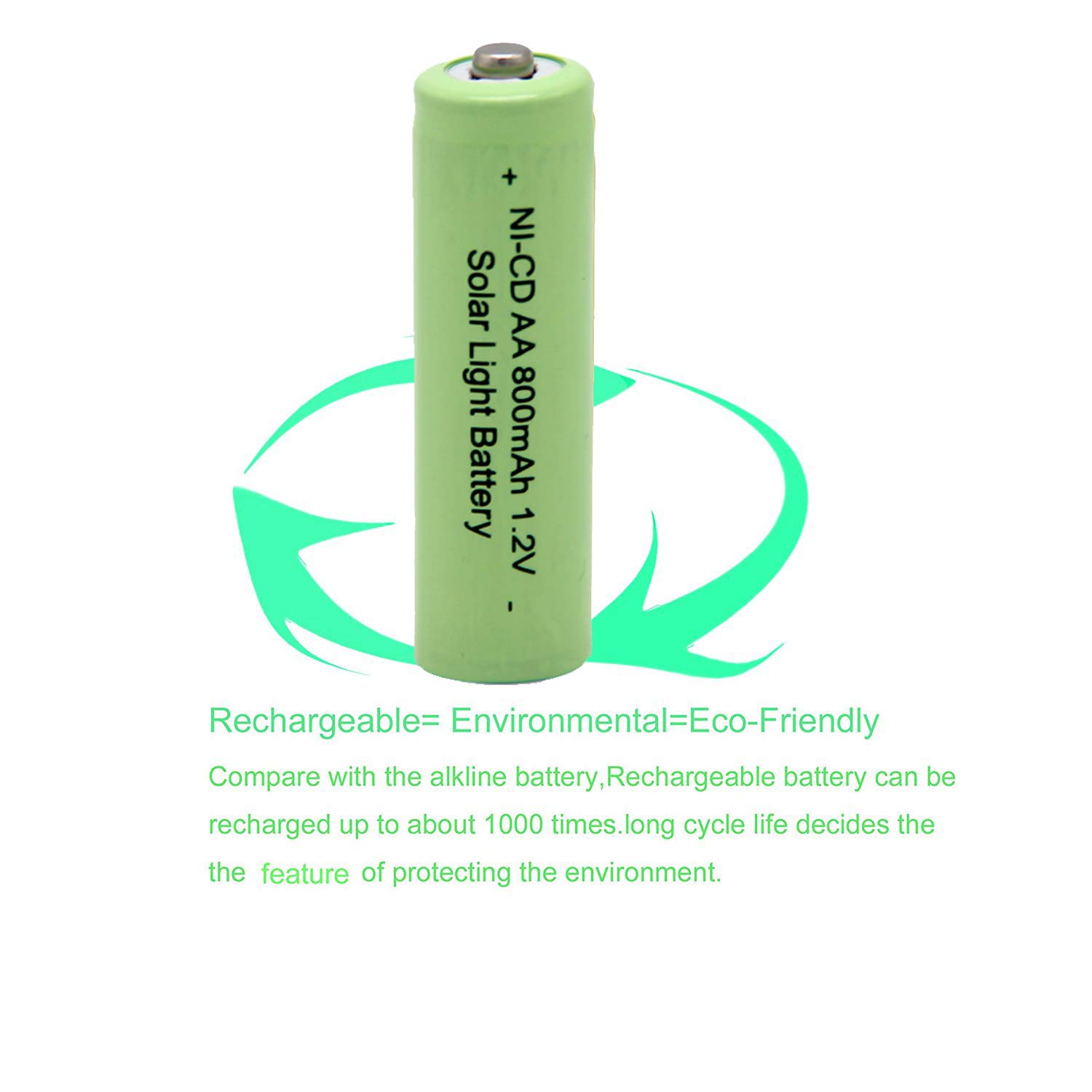 QBLPOWER Nicd AA 800mAh 1.2V Rechargeable Solar Lights Batteries for Garden Lights, Remotes, Mice(Pack of 8)